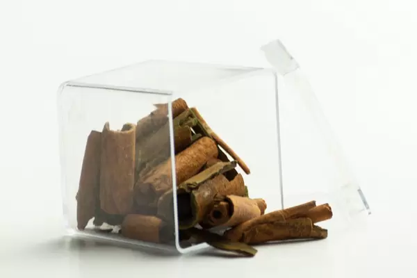 Small pieces of cinnamon in a square package