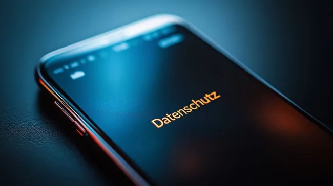 Smartphone-Bildschirm mit Datenschutz-App