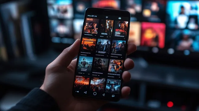 Smartphone mit Streaming-App für Filme und Serien