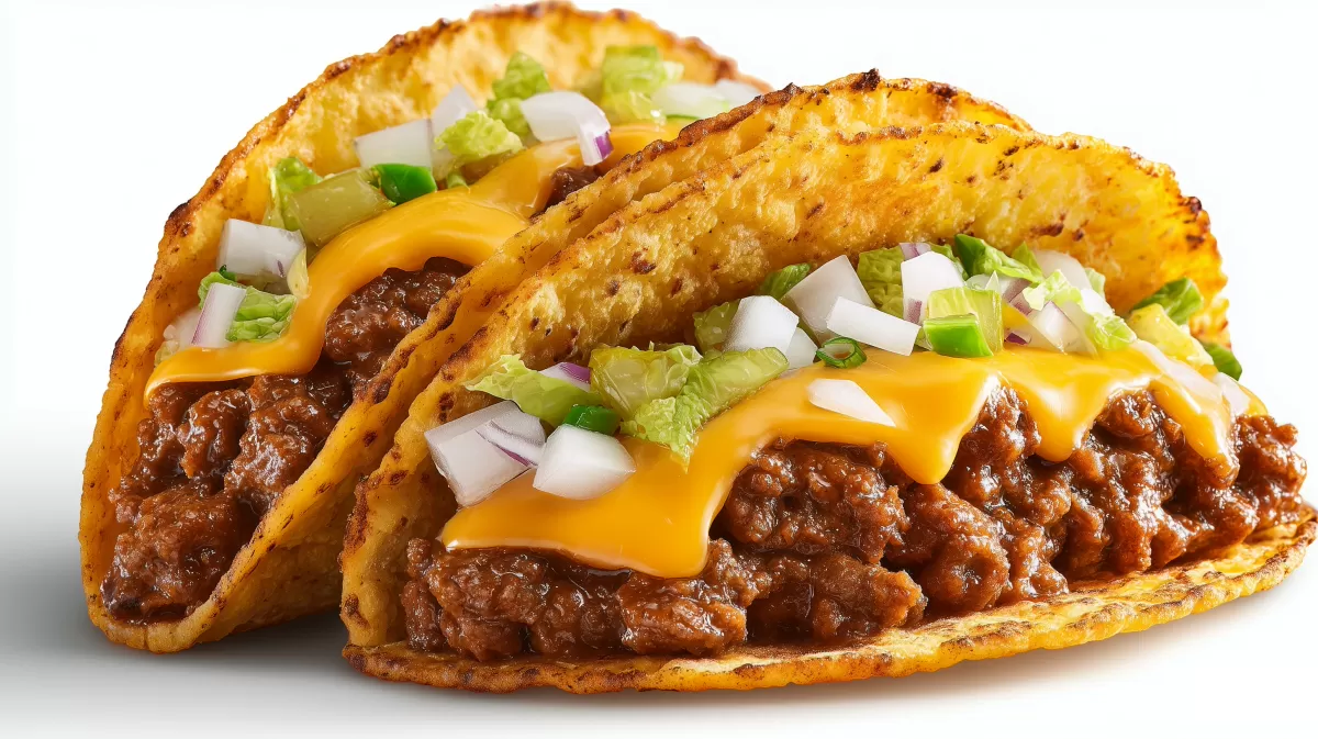 Smashed Beef Tacos mit Cheddar und frischen Toppings