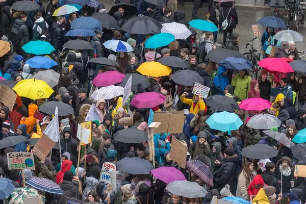 Smiling umbrella at Fridays For Future Cologne