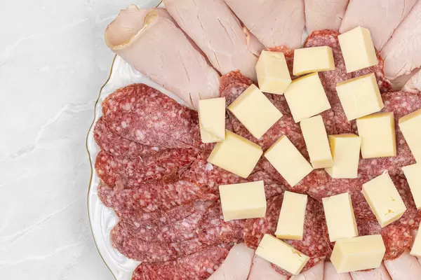 Smoked Meat and Sausages served with Cheese