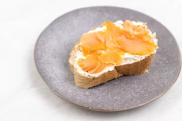Smoked Salmon served on the bread