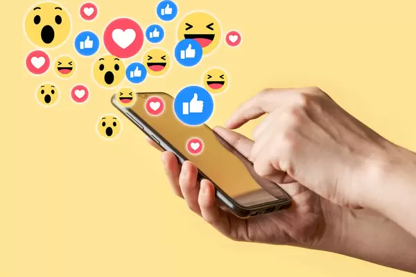 Social media interactions on mobile phone