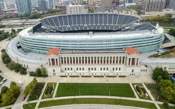 Soldier Field stadium photographed from the above