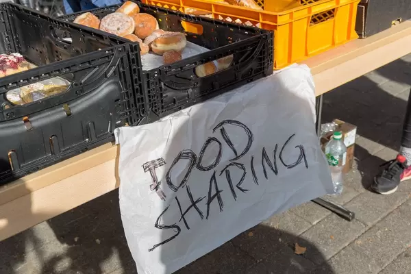 Solidarity during Fridays for Future: Food Sharing for the climate strike protest in Cologne, Germany