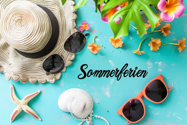 Sommerferien - Tropische Urlaubsutensilien