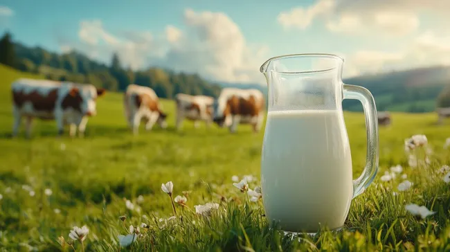 Sommerlicher Milchkrug auf grasiger Almwiese