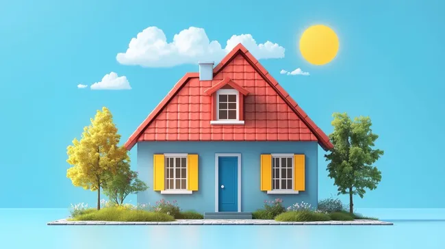 Sommerliches Landhaus mit Holzfassade und Sonnenschein