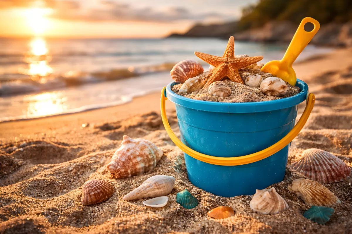 Sonne, Meer und Muscheln am Strand