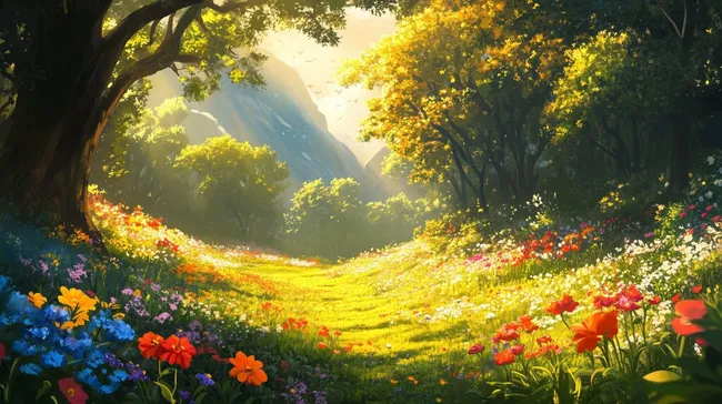 Sonnendurchfluteter Blütenrausch im Frühlingswald