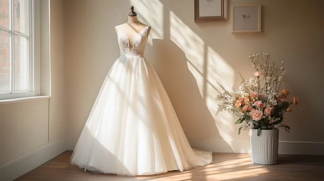 Sonnendurchflutetes, romantisches Brautkleid