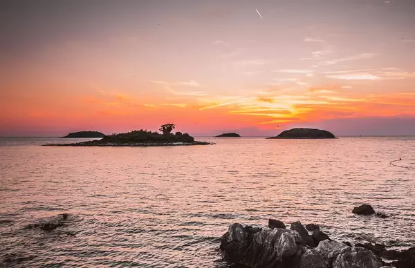 Sonnenuntergang in Vrsar, Kroatien