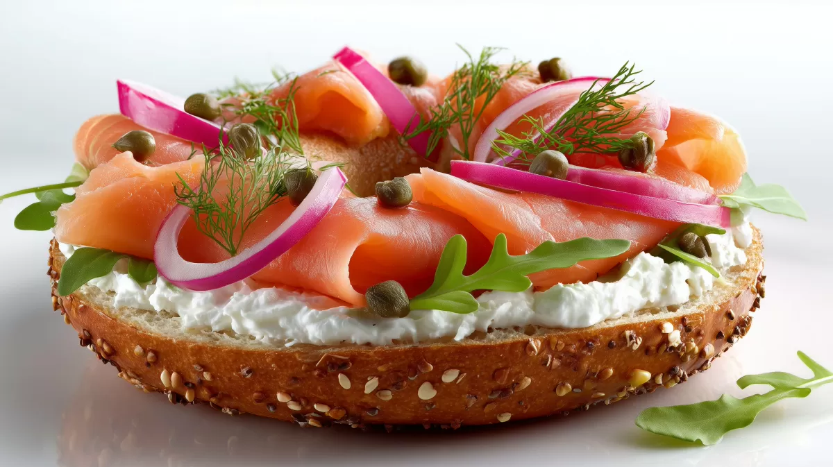 Sourdough Bagel mit Räucherlachs und Frischkäse