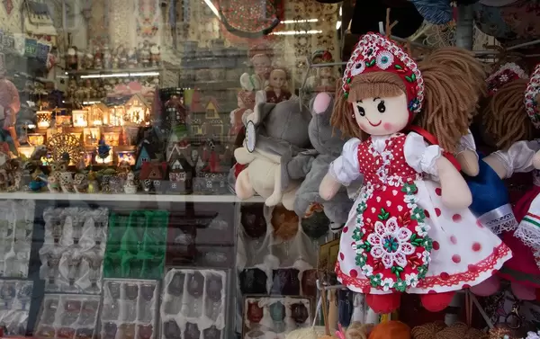 Souvenir shop at street in Budapest