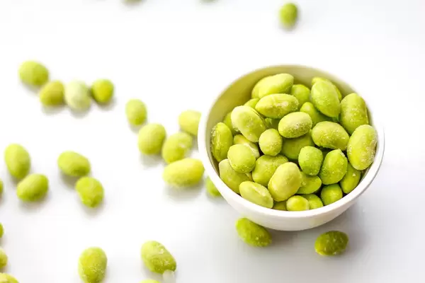 Soya Seeds on a White Background