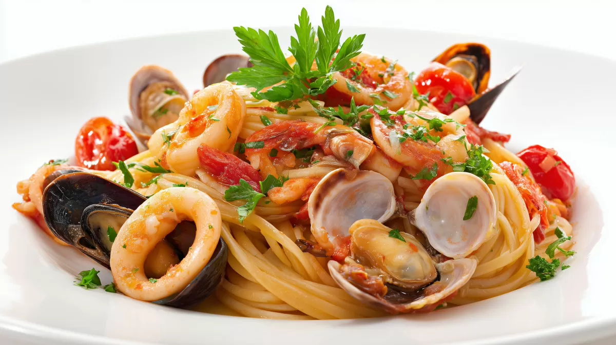 Spaghetti Frutti di Mare mit Muscheln und Garnelen