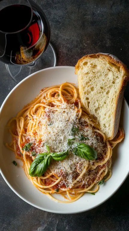 Spaghetti mit frisch zubereiteter Tomatensauce