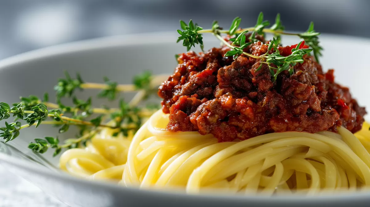 Spaghetti mit Tatar und Ajvar – rustikales Nudelgericht
