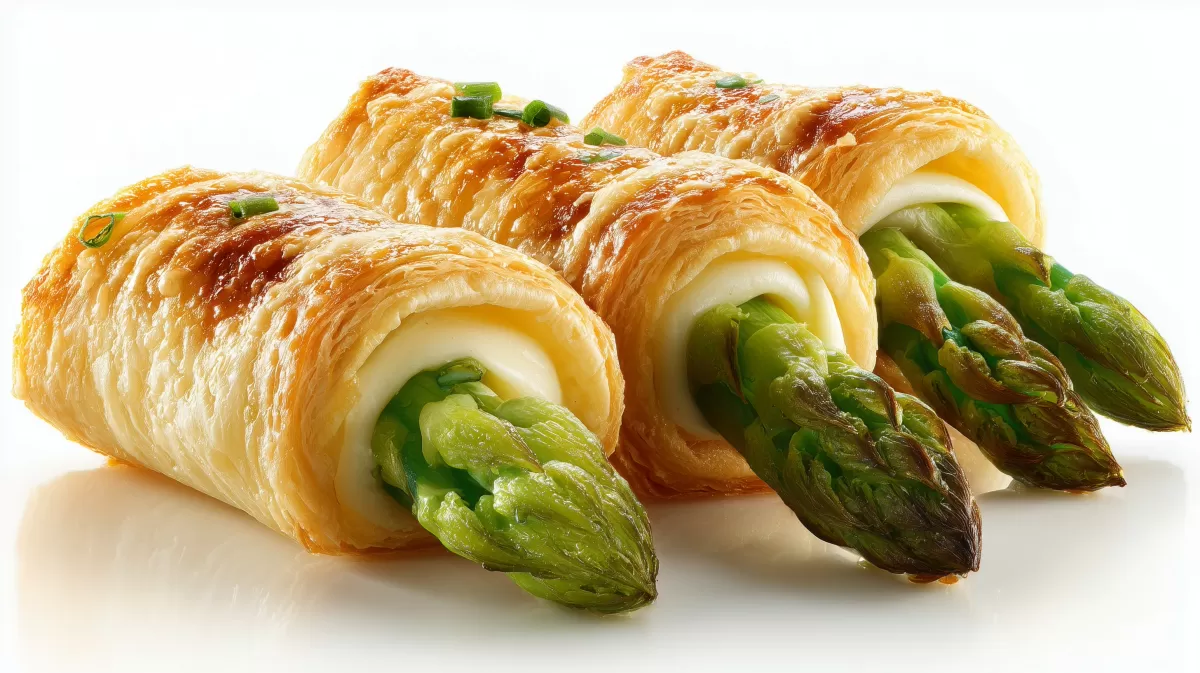 Spargel Blätterteig Taschen mit grünem Spargel