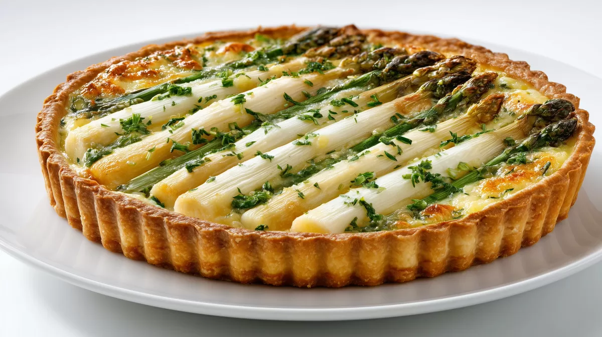 Spargel Tarte mit weißem und grünem Spargel