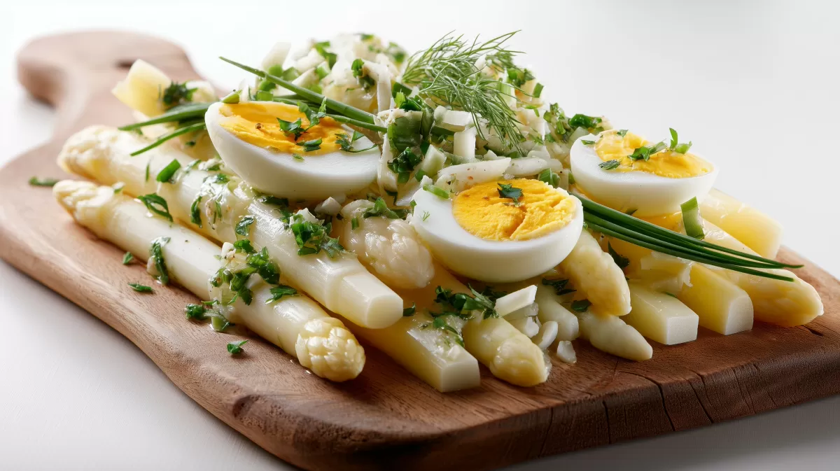 Spargelsalat mit Ei und frischen Kräutern