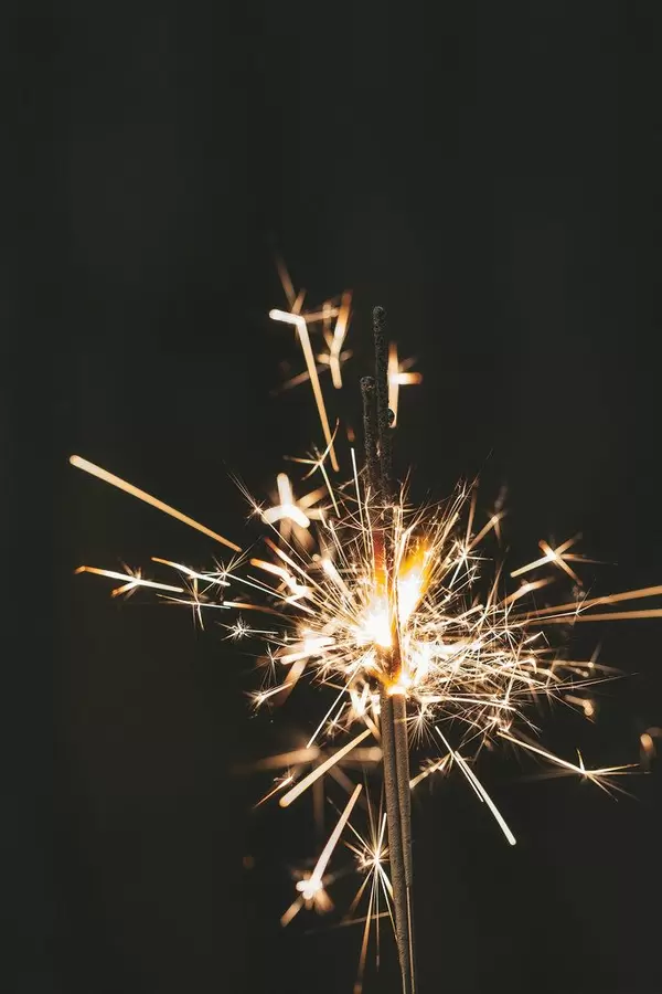 Sparkler burns on a black background (Flip 2019)