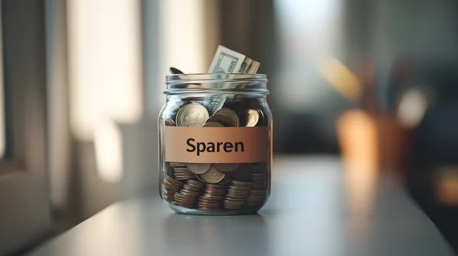 Sparsamer Finanzhaushalt mit Münzglas