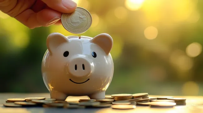 Sparschwein mit Münzen - Finanzielle Zukunft sichern