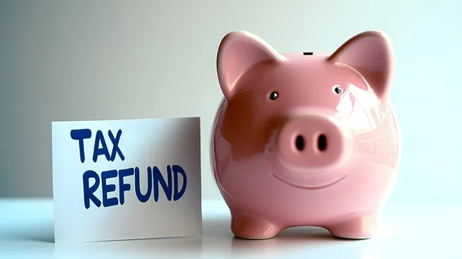 Sparschwein und Erklärung zur Steuervergütung