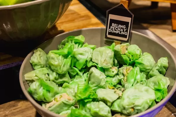 Special pechay dumpling on bowl