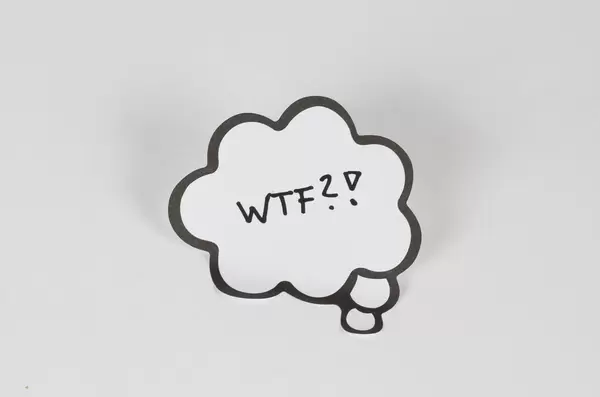 Speech bubble inscription Wtf