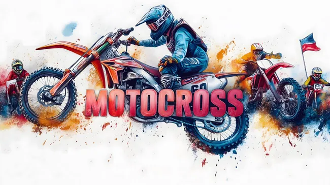 Spektakuläre Motocross-Aktion mit geschicktem Fahrer