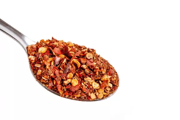 Spicy and Chilli Paprika on the spoon