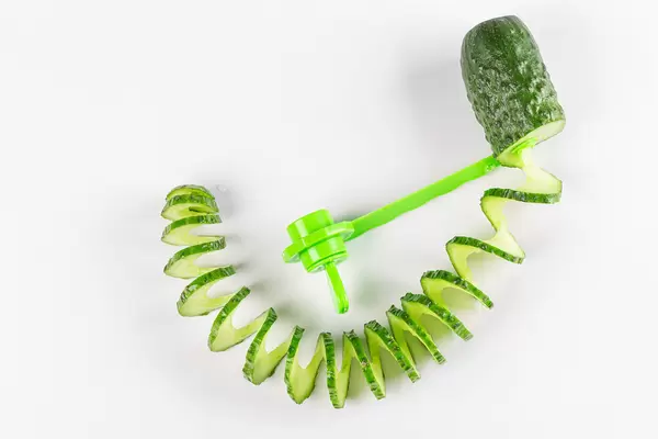 Spiral of cucumber for decoration food
