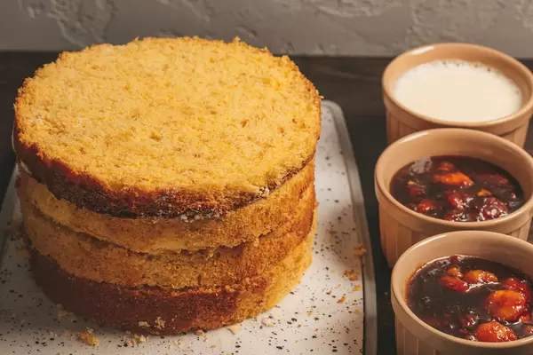 Sponge cakes and ingredients for cake