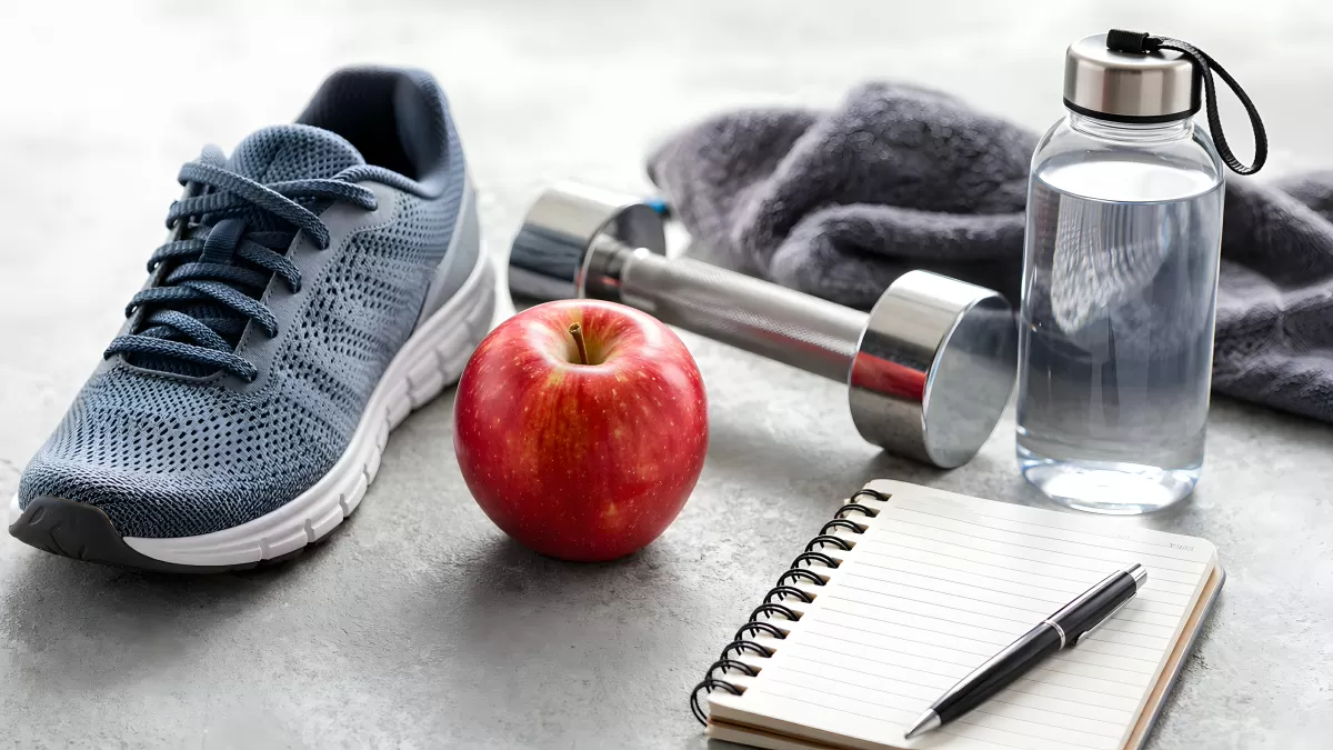 Sportliche Ausrüstung und gesunde Ernährung für ein aktives Leben