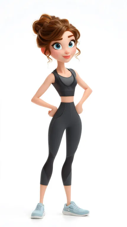 Sportliche Frau in modischer Fitnessbekleidung