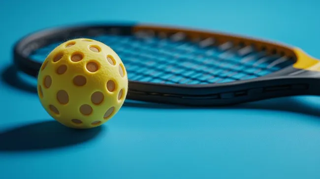 Sportstunde mit Pickleball-Schläger und -Ball