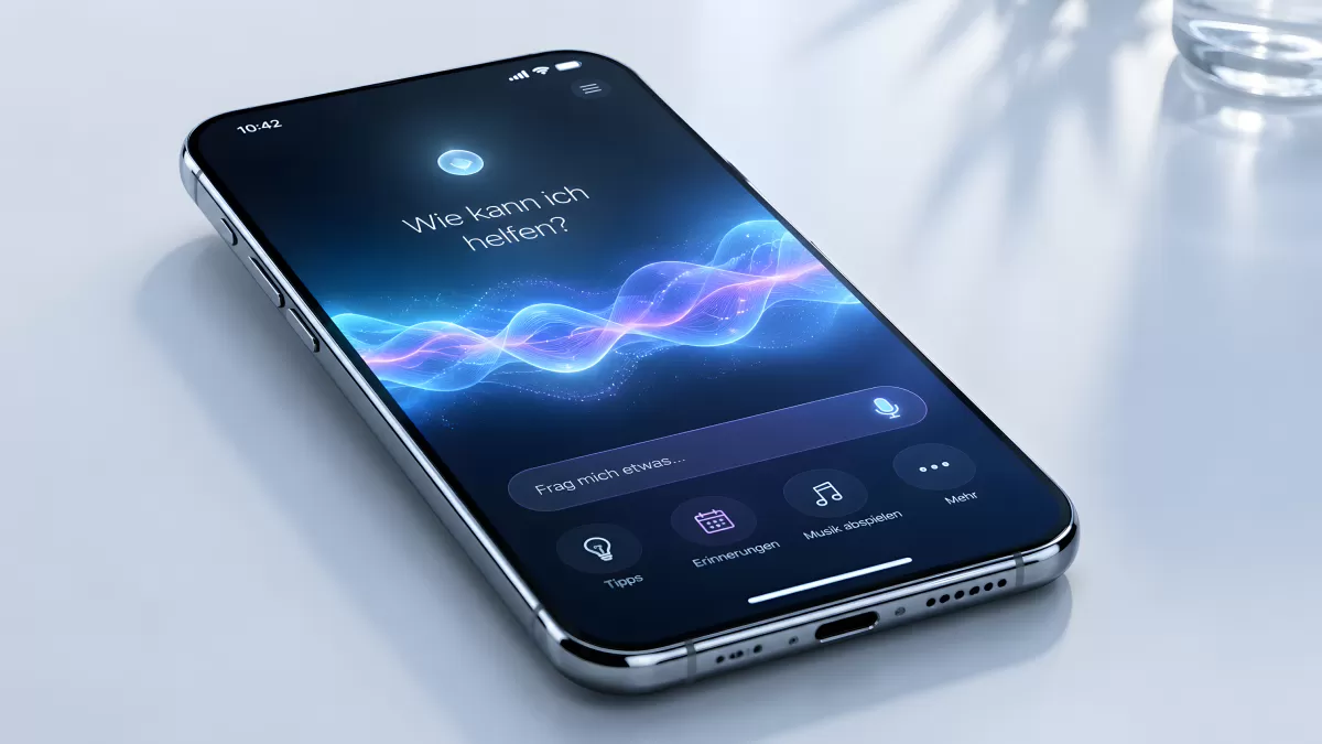 Sprachassistent auf Smartphone mit Lichtwellen