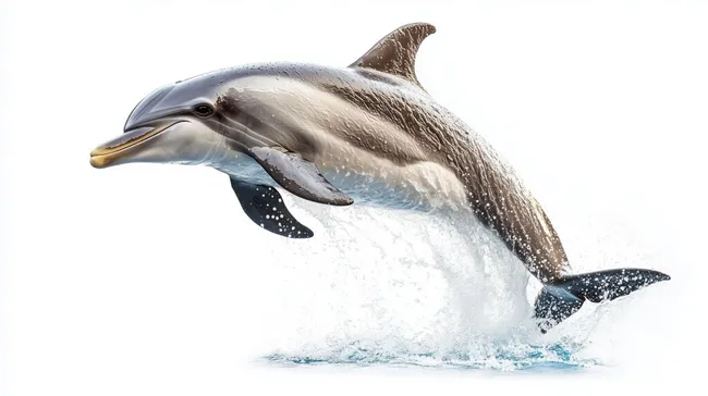 Springender Delfin auf weißem Hintergrund