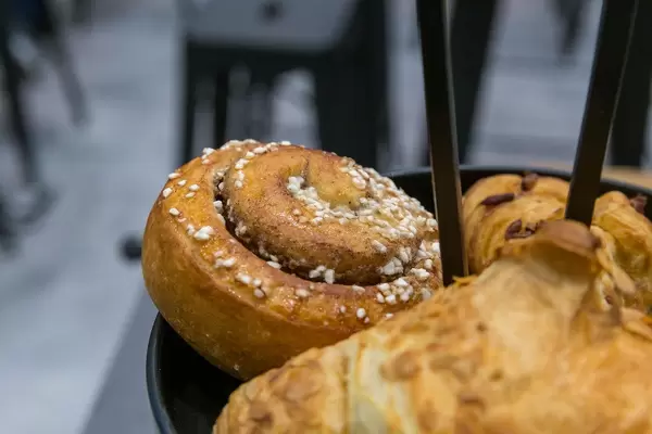 Sprinkled pastry with glaze