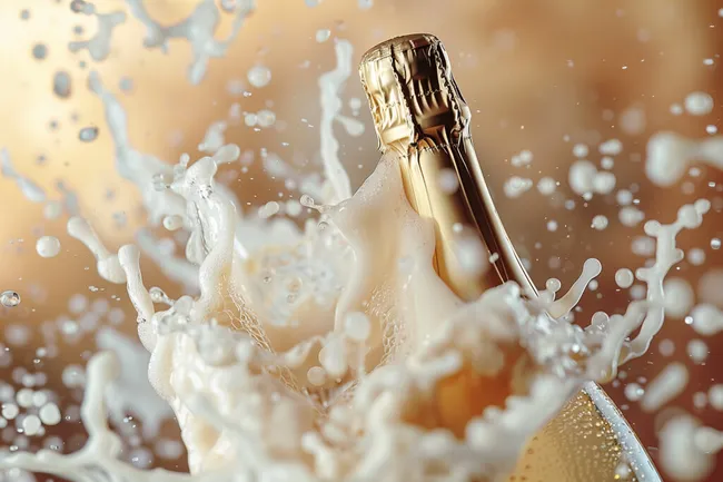 Sprudelnde Champagnerflasche