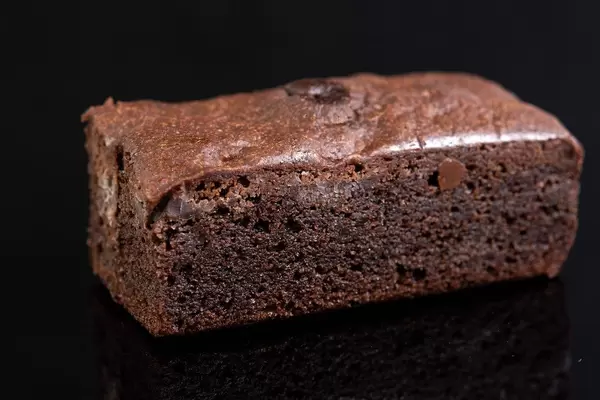 Square Chocolate Muffin on the black background