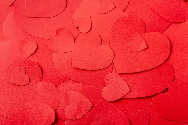 St. Valentine day background with red hearts