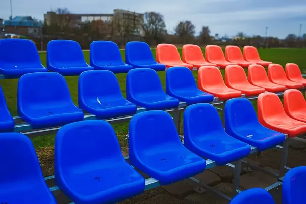 Stadium Chair. Blue and Red.  Pattern (Flip 2020)