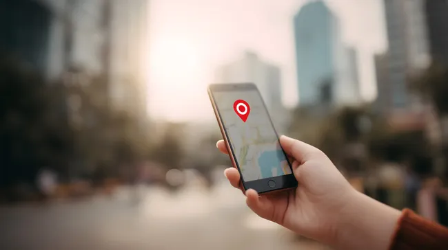 Stadt-Navigation mit Standortsuche auf Smartphone