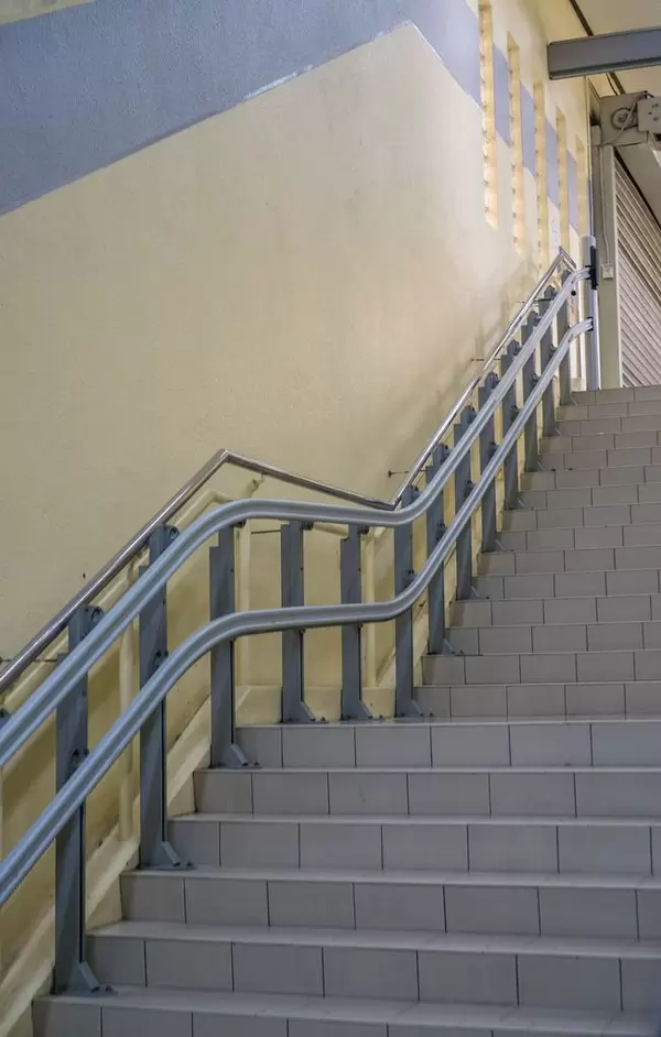 Stairs leading to Masjid Jamek Station in Kuala Lumpur