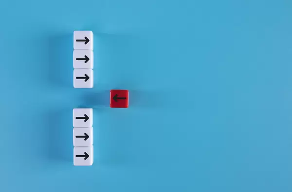 Stand out think different, Leadership, Courage, Change to success concept