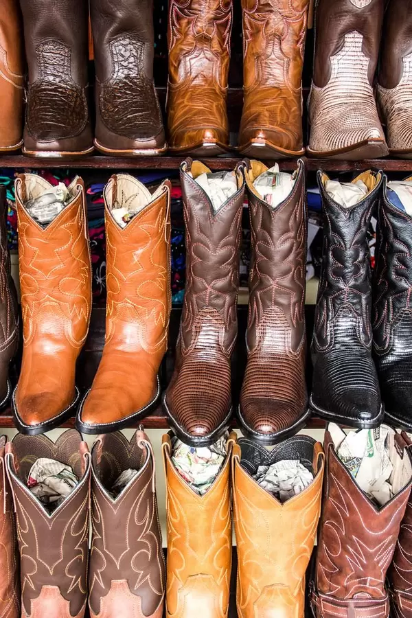 Stand Selling Leather Boots